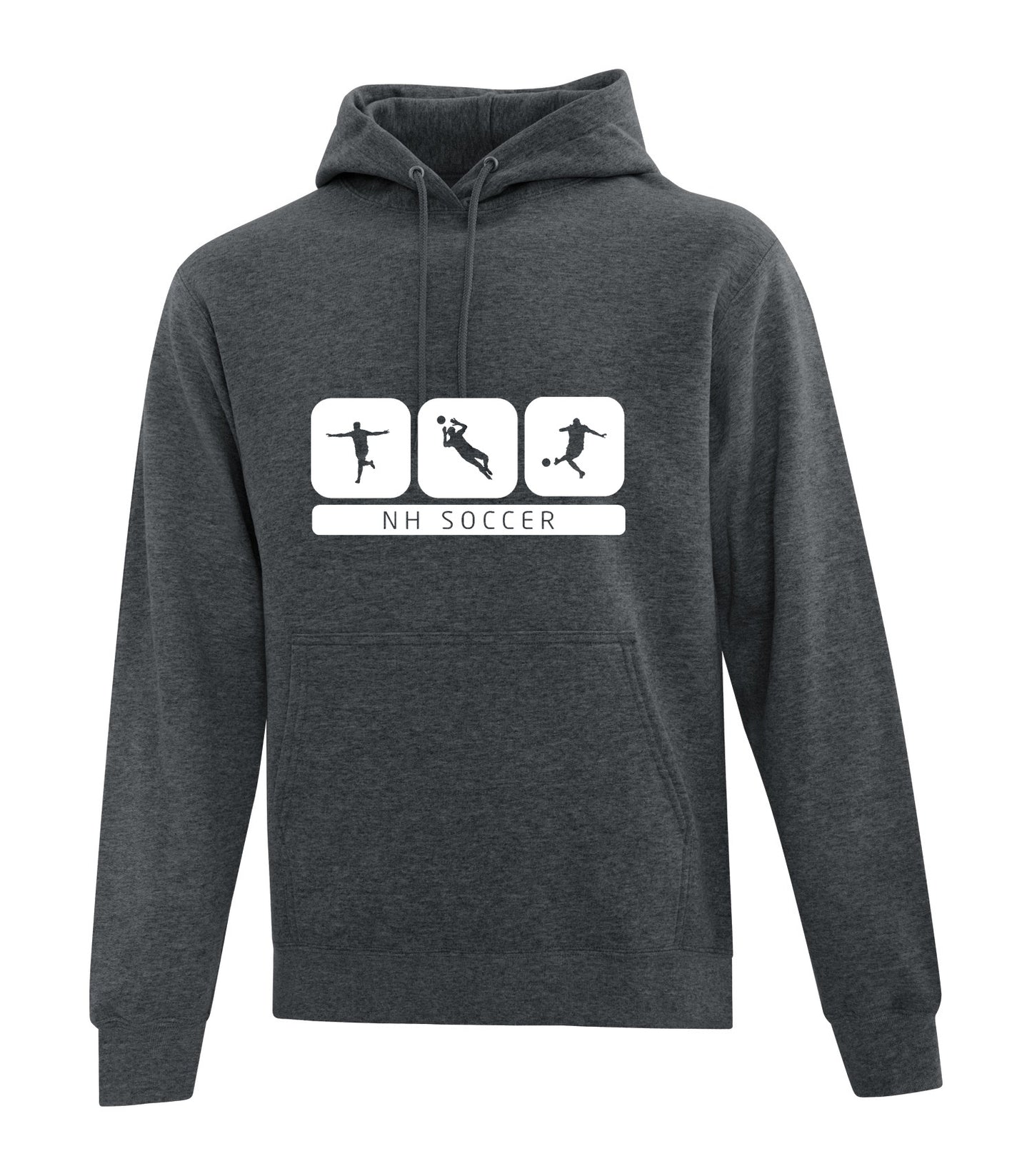 Hoodie KID Soccer Action DARK HEATER GREY WHITE
