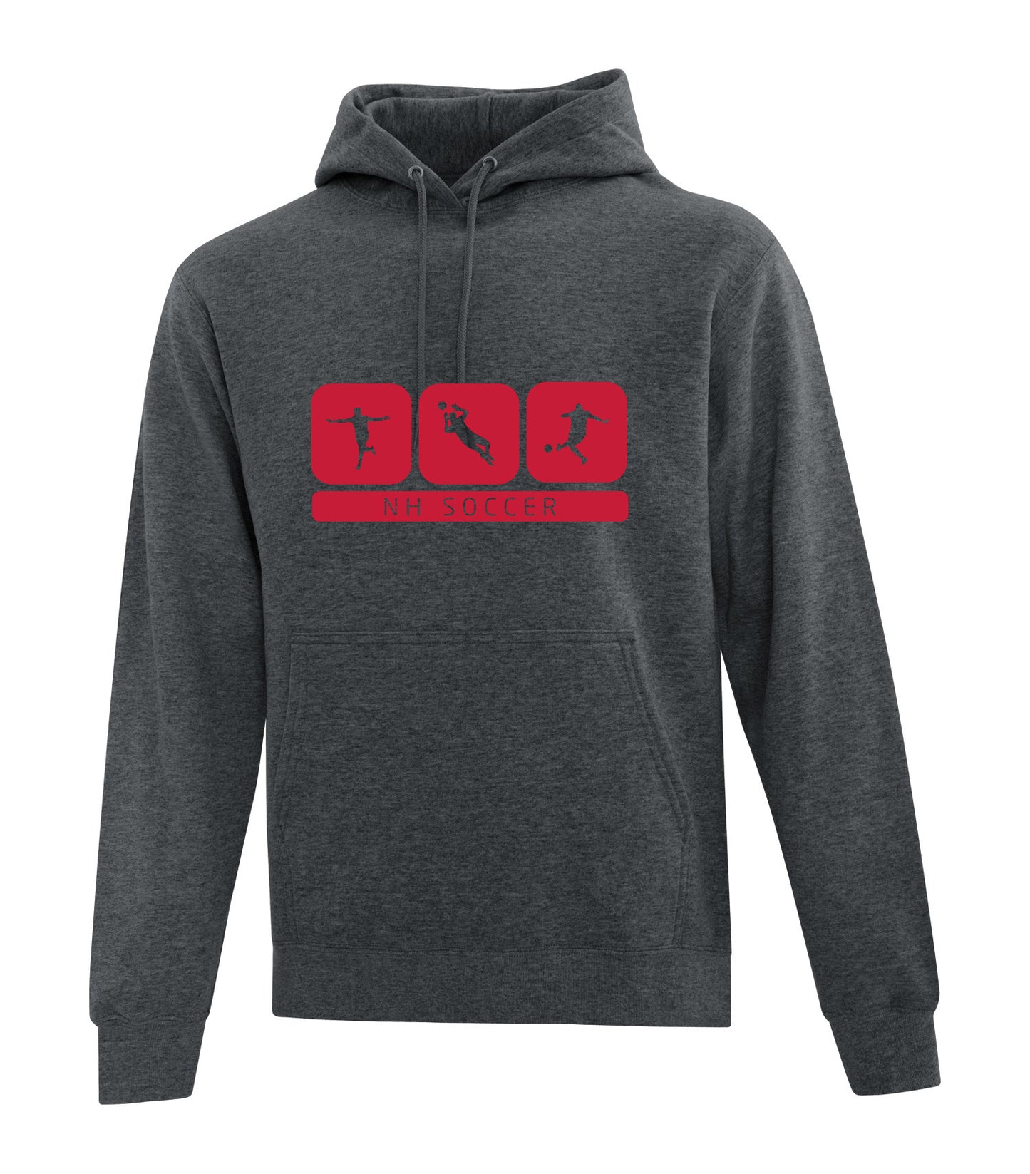 Hoodie Soccer Action DARK HEATER GREY RED