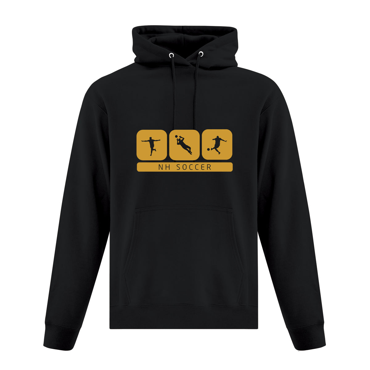 Hoodie Soccer Action Black Gold