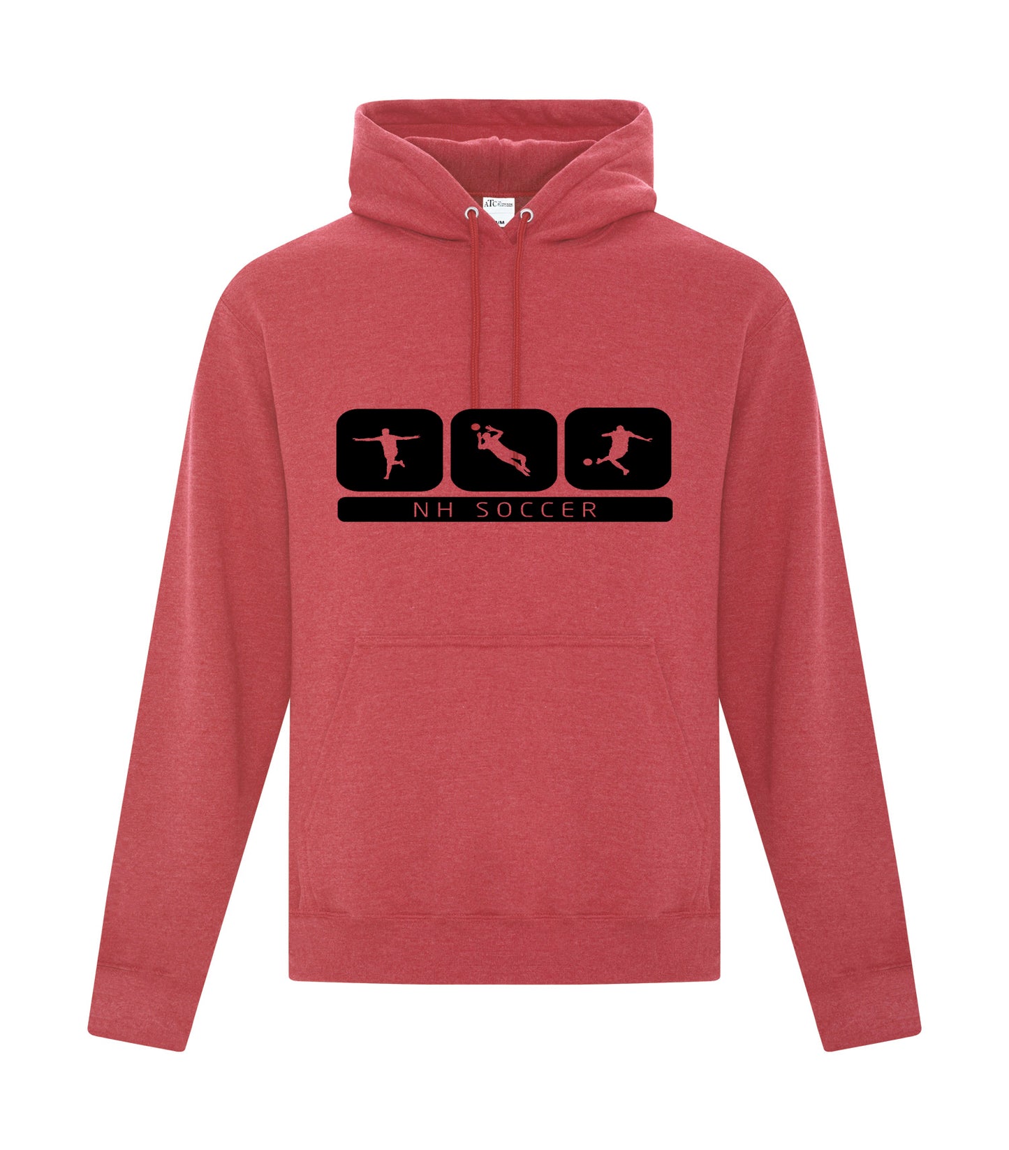 Hoodie Soccer Action   HEATER RED BLACK
